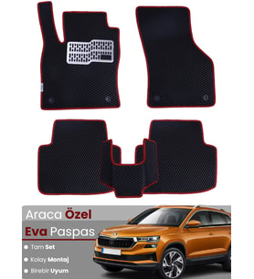 SKODA KAROQ (2018-2024) Uyumlu EVA Paspas Tam Set–Oto Paspas,Araca Özel,Kolay Montaj