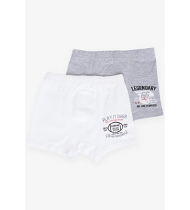 Breeze Erkek Çocuk Boxer 2 li Slogan Temalı Yazı Baskılı 1-13 Yaş, Karışık Renk