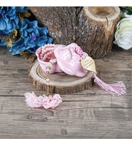 Gül Kutulu Güllü Tesbih İsme Özel Pembe