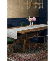Melisa Damask Baskılı Duck Kumaş Krem/Gri Runner 40*140 cm - 502 (Standart)