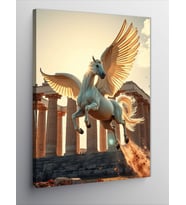 Kanvas Tablo Pegasus Ve Antik Tapınak