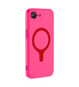 iPhone 17E Kılıf M-Safe Şarj Özellikli Aris Silikon Kılıf Koyu Pembe