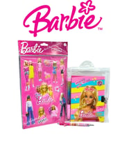 Barbie Lisanslı Jel Kalem Hediyeli Hatıra Defter Seti,12 Parça 3D Sticker ,ve Versatil Kalem