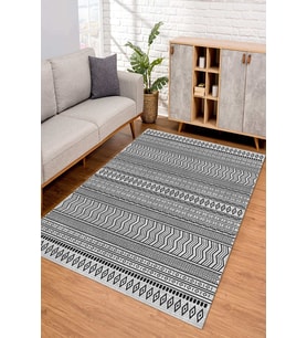 Dijital Kaymaz Taban Yıkanabilir Renkli Salon Halısı Mutfak Halısı Yolluk ND-SD-1163 (Gri)