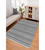 Dijital Kaymaz Taban Yıkanabilir Renkli Salon Halısı Mutfak Halısı Yolluk ND-SD-1163 (Gri)