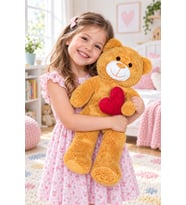 50 cm Kalpli Peluş Sevimli Patron Ayıcık (Kahverengi)