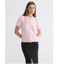 LCW EVERYDAY Pembe Bisiklet Yaka Kadın Triko Hırka