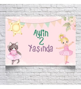 Balerin Temalı Doğum Günü Afişi