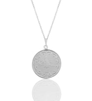 Söğütlü Silver Gümüş rodyumlu  Osmanlı tuğralı kolye