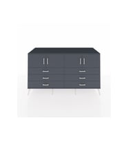 Kronos Konsol 2 Raflı 6 Çekmeceli 4 Kapaklı 176x59x99 Antrasit-Antrasit