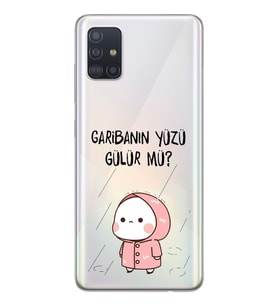 Samsung Galaxy A51 Uyumlu Garibanın Yüzü Gülür mü? Tasarımlı Şeffaf Telefon Kılıfı