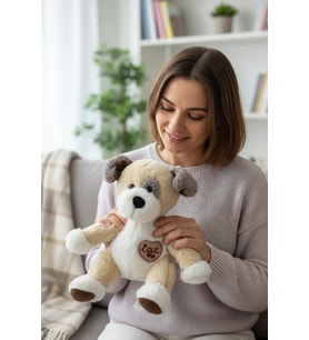 Sevimli Köpek Peluş Oyuncak Love Kalpli Köpekçik Uyku Arkadaşı Hediyelik 25 cm