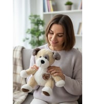 Sevimli Köpek Peluş Oyuncak Love Kalpli Köpekçik Uyku Arkadaşı Hediyelik 25 cm