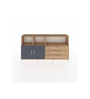 Arges Konsol 5 Raflı 3 Çekmeceli 2 Kapaklı 176x30x99 Çam-Antrasit/Çam