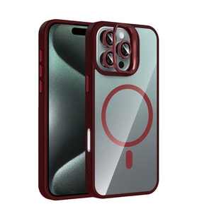 Joko Apple iPhone 16 Pro Max Remim Lensli Magsafe Standlı Kapak - Bordo