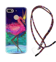 General Mobile GM8 Go GM9 GM20 Pro Plus Kılıf Boyun Asklı Rasta Silikon Queen Flamingo 1748