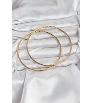 316L Çelik Gold Renk 75 mm Halka Küpe 5886 - SSSSSS3601-7541