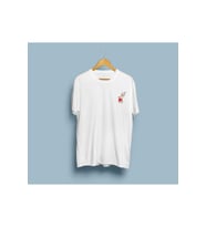 Oversize Prezervatif Logolu Cep Tasarım unisex T-shirt