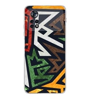 Xiaomi Poco X4 Pro Kamera Korumalı Kapak Soyut Grafiti Tasarımlı Şeffaf Kılıf