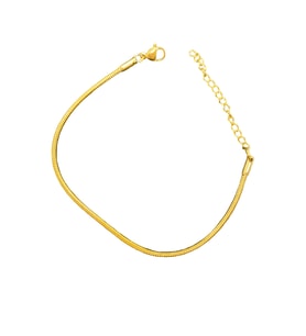 Altın Kaplama Snake Chain İnce Çelik Zincir Kadın Bileklik - 22 cm