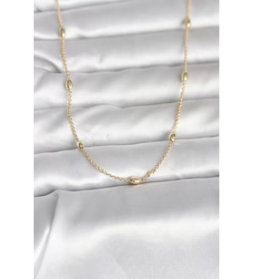 CM 14K Gold Renk Damla Topçuk Model Zincirli 60 cm Kadın Kolye - TJ-BKO10980