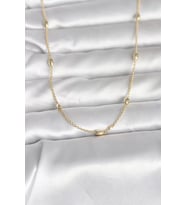CM 14K Gold Renk Damla Topçuk Model Zincirli 60 cm Kadın Kolye - TJ-BKO10980