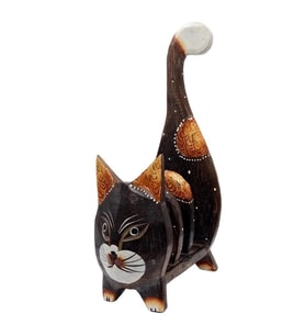 Ahşap Kedi Kartlık Peçetelik Kitaplık (Karışık)