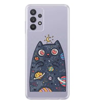 Kılıfland Samsung Galaxy A32 Kılıf Silikon Resimli Kapak Moon Cat Stok 1173