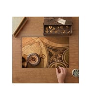 Eski Dünya Haritası Ve Pusula Tasarımı 240 parça Ahşap Puzzle Ahşap Kutuda MP04085
