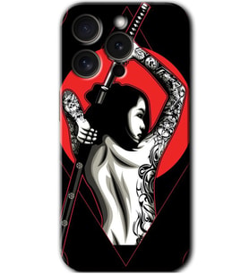 İphone 15 Pro Max Kılıf HD Desen Baskılı Kılıf - Samurai Girl