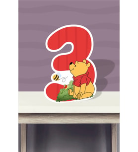 Winnie The Pooh Temalı Ayaklı Rakam Pano - 3 Yaş (40 cm)