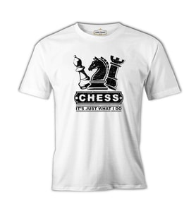 Satranç - Just Play Beyaz Erkek Tshirt