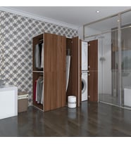 Kenzlife çamaşır-kurutma makinesi dolabı ve giysi dolabı bistami sol cvz 180*160*60  banyo (Beyaz)