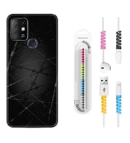 INFINIX Hot 8 9 10 11S Hot 10 Play 10T Kılıf Kablo Koruma Spiral Silikon Dikenli Tel 1779