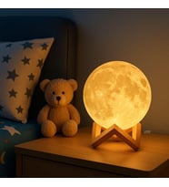 Ay Ahşap Standlı Gece Lambası