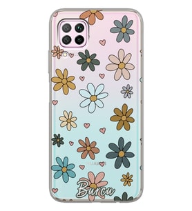Huawei Floral Tasarımlı Şeffaf Telefon Kılıfı