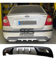 Ford Focus 2 Difüzör Arka Tampon Eki 2 Egzoz Çıkışlı Gri
