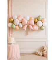 Pembe Fiyonk Tema Balon Zinciri Seti Set32