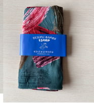 Fırça Desenli Bambu Eşarp  (Bordo, Siyah, Yeşil Tonlar)