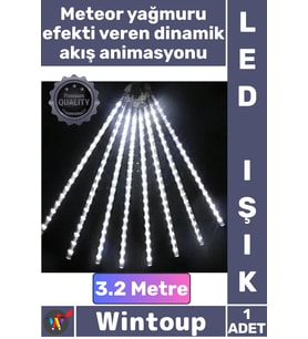 #Led Dekoratif Modern Animasyonlu Akışkan Geçirmez Dış Mekan Yılbaşı 3.2 Metre Meteor Led Beyaz Işık