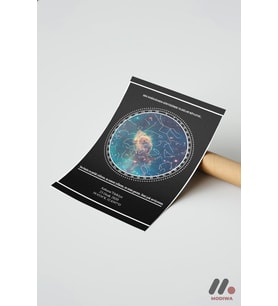 Kişiye Özel Yıldız Haritası Nebula, Çerçevesiz Yüksek Kalite Duvar Afişi