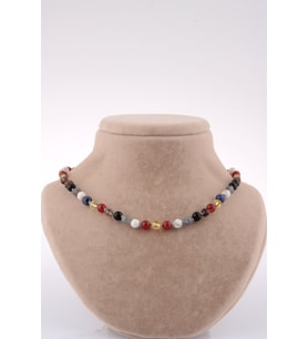 Öğrenci Kolyesi Kehribar-akik-lapis-labradorit-havlit-pembe Kuvars-dumanlı Kuvars-kaplan Gözü