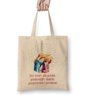 Sevgililer Günü Sevgiliye Hediye 0218 Bez Çanta Uzun Saplı
