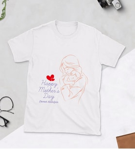 Anne Bebek Anneler Günü Baskılı Tshirt (Beyaz)