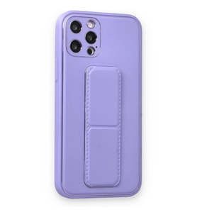 İphone 12 Pro Kılıf Co Deri Standlı Kapak - Koyu Lila