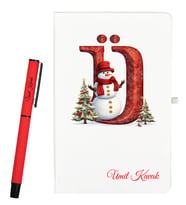 Arkadaşa Yılbaşı Hediyesi Kişiye Özel Defter ve Roller Kalem Seti