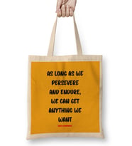 Michelangelo Quotes Gift - Vintage Retro Rainbow Style Bez Çanta Uzun Saplı