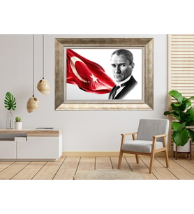 Gümüş Çerçeveli Atatürk Tablo as81