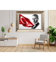 Gümüş Çerçeveli Atatürk Tablo as81