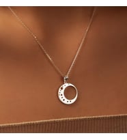 Kişiye Özel Tasarım Dolunay Kolye 925K Gümüş